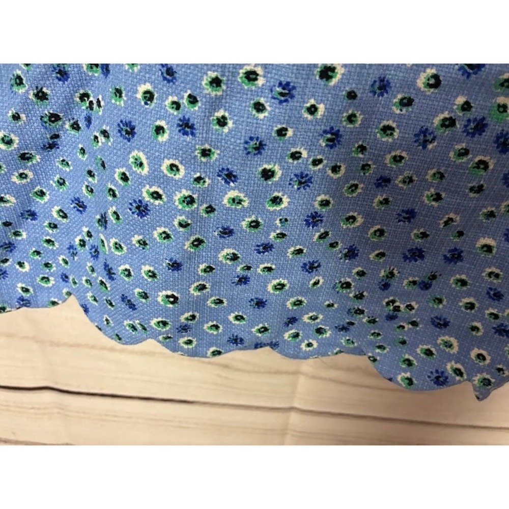 J.Crew‎ Blue Floral Scalloped Shift Dress Sleeveless Daisy Print Size 12 - Picture 5 of 8